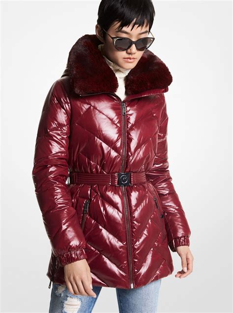 michael kors real fur jacket|Michael Kors puffer coat 2x.